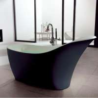 Popular modern luxury acrylic bath tub bathroom big size shower tub black freestanding bath RL-1210/BW1707